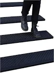 Finehous Rubber Stair Treads Non-Slip Outdoor 42x10 (5-Pack) Anti-Slip Step Mat with Nosing, Size: 42 x 10 (5-Pack), Black