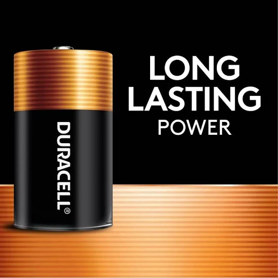 Duracell Coppertop Alkaline Batteries, D - 4 Pack