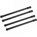 Tension Rods, 4 Pack Adjustable Spring Steel Cupboard Bars Tension Curtain Rod Shower Rod 15.7-28 Inches (Black)