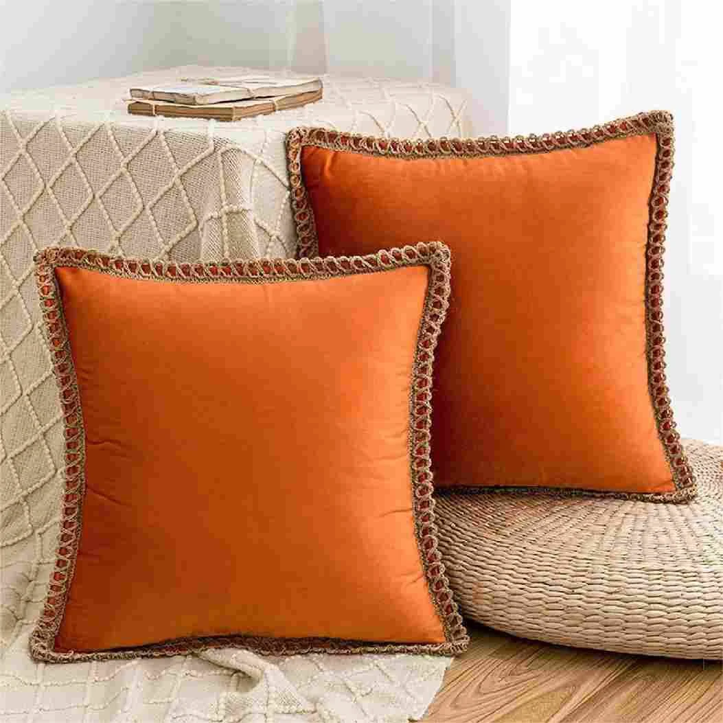  Set of 2 Velvet Decorative Throw Pillow 18&#034; x 18&#034; (Pack of 2) Dark Green