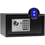 Safe Box,Electronic Digital Security Safe with Induction Light, Steel Construction Hidden with Lock，Wall or Cabinet Anchoring Design for Home Office Hotel Business 0.4 Cubic Feet Black