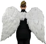 Touch of Nature White Adult Angel Wings - 52" by 36" - Halo Included - White Feather Wing - Costume Wings - Large Angel Wings