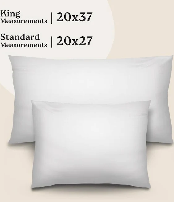 Luxury Pillowcases - Hotel Luxury, 500 Thread Count, Oeko-TEX® Certified, Long-Staple Cotton, Upgrade Your Sleep Experience, Includes 2 Standard White