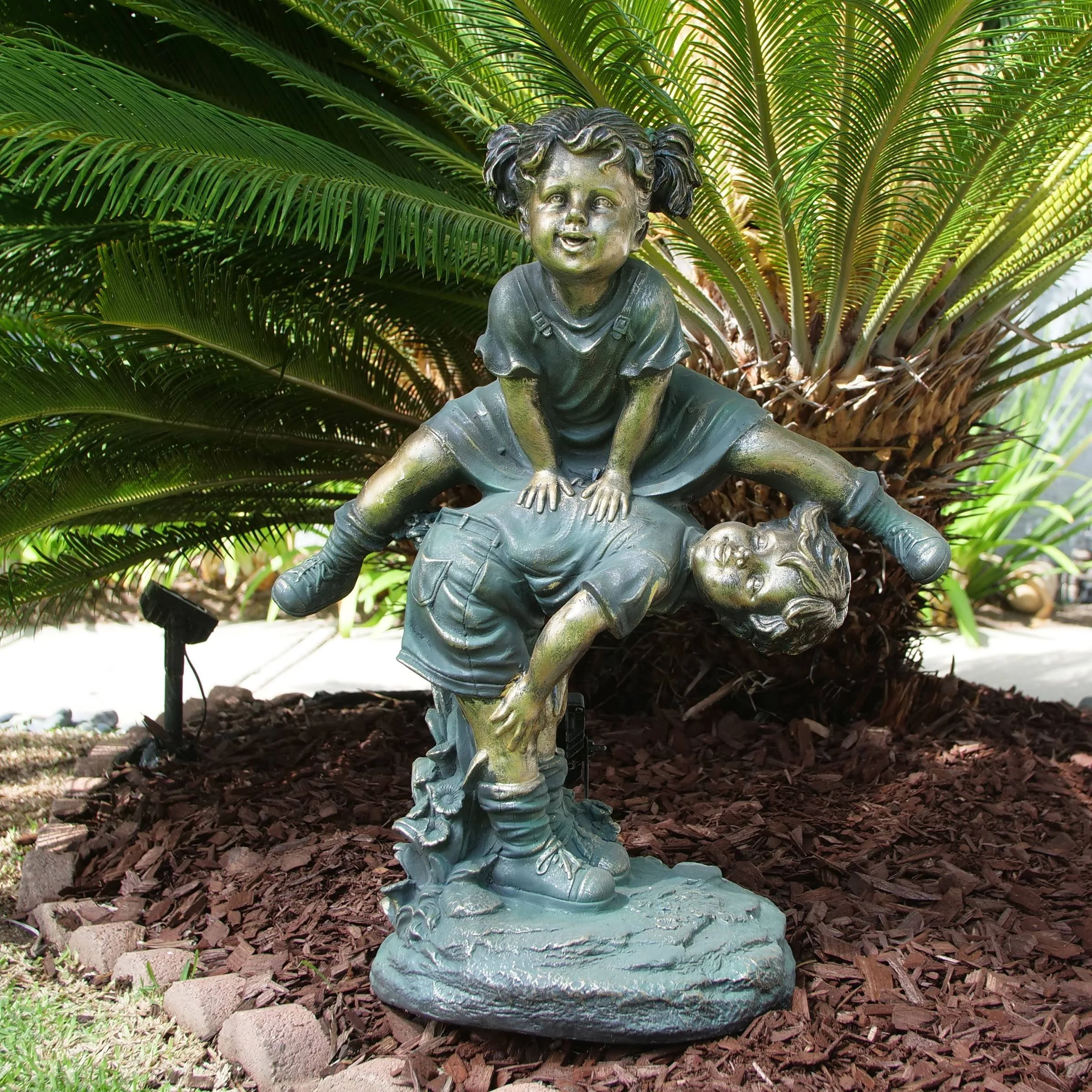 Alpine Corporation Garden Statue 26&#034; H x 11&#034; W Timeless Durable Antique Bronze