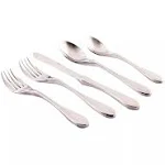 Knork 18/10 Stainless Steel 20 Piece Flatware Set Matte Silver