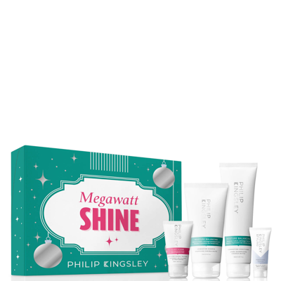 Philip Kingsley Retro Christmas Collection Megawatt Shine, Moisture Balancing Hydrating Shampoo and Conditioner, Elasticizer Deep Conditioning Hair Mask Treatment, Finishing Touch Polishing Serum