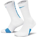 Nike Elite Crew Basketball Socks White/Royal / L