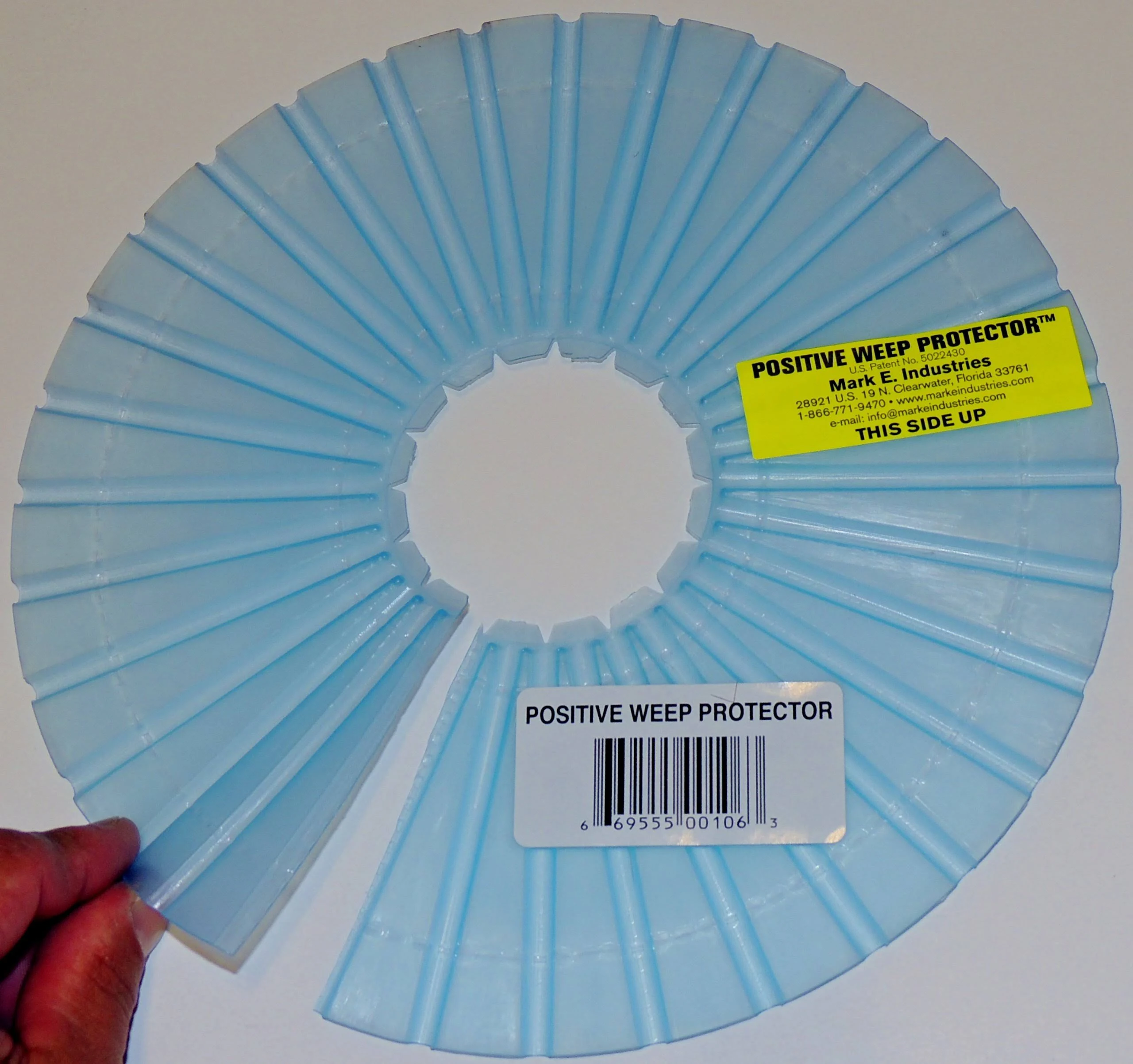 Barwalt 71519 Mark E PWP-106 Positive Weep Hole Shower Drain Protector, Clear, Blue