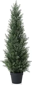 Laiwot 3FT Artificial Cedar Topiary Trees for Outdoors Potted Fake Cypress Tree Faux Evergreen Plants for Home Porch Decor