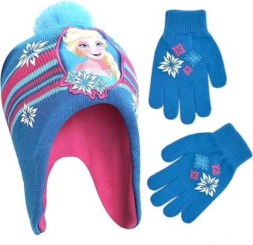 Disney Kids Winter Hat, Kids Gloves or Toddlers Mittens, Frozen Elsa and Anna Baby Beanie for Girls' Ages 4-7