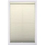 DEZ Furnishings QDER230640 Cordless Light Filtering Pleated Shade, 23W x 64L Inches, Ecru