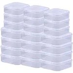 24 Pack Small Clear Plastic Storage Containers with Lids,Beads Storage Box wi...