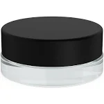 (90 Pack) 7ml Low Profile Thick Glass Containers with Black Lids - Jars for Oil, Lip Balm, Wax, Cosmetics