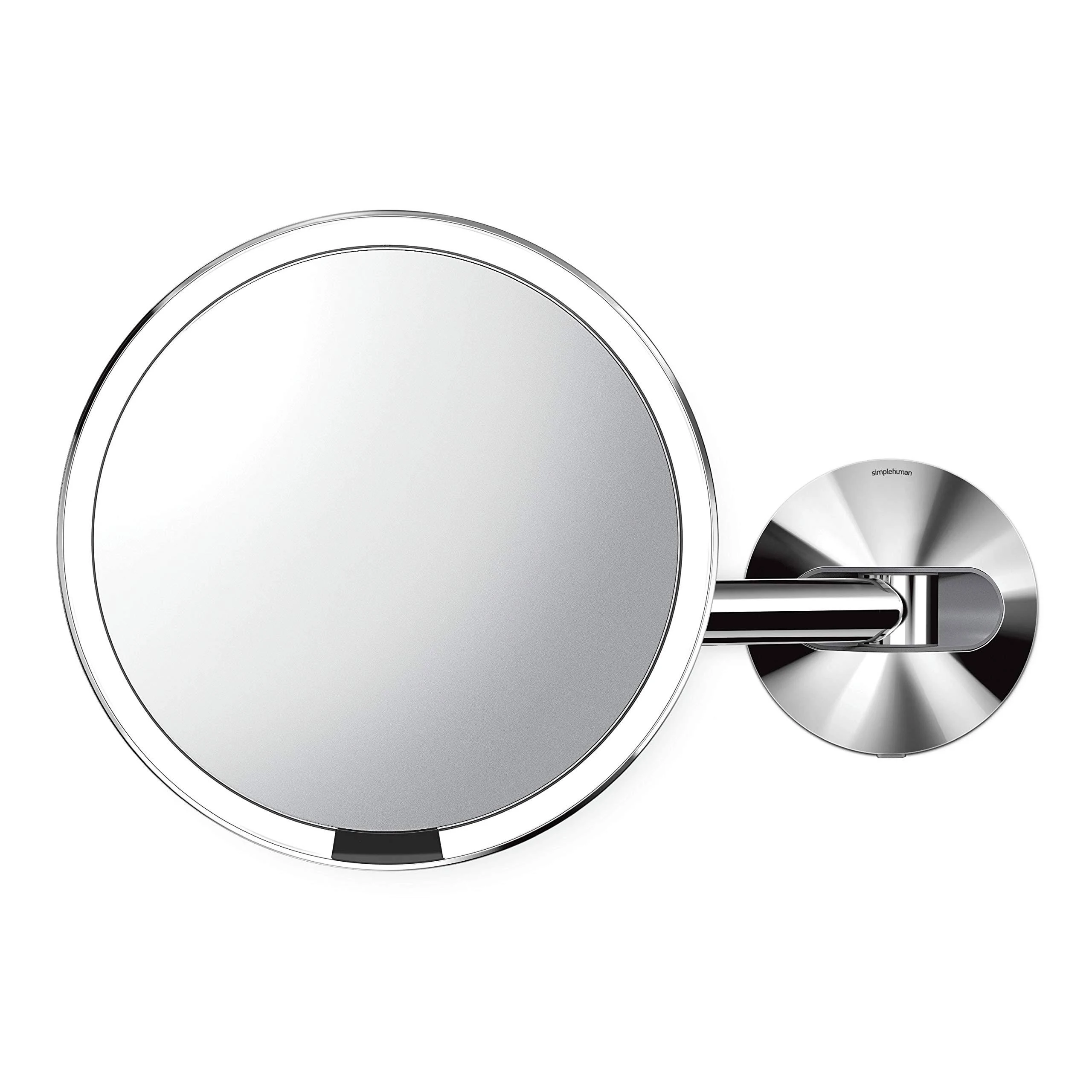 simplehuman Wall Mount Sensor Makeup Mirror Polished Stainless Steel