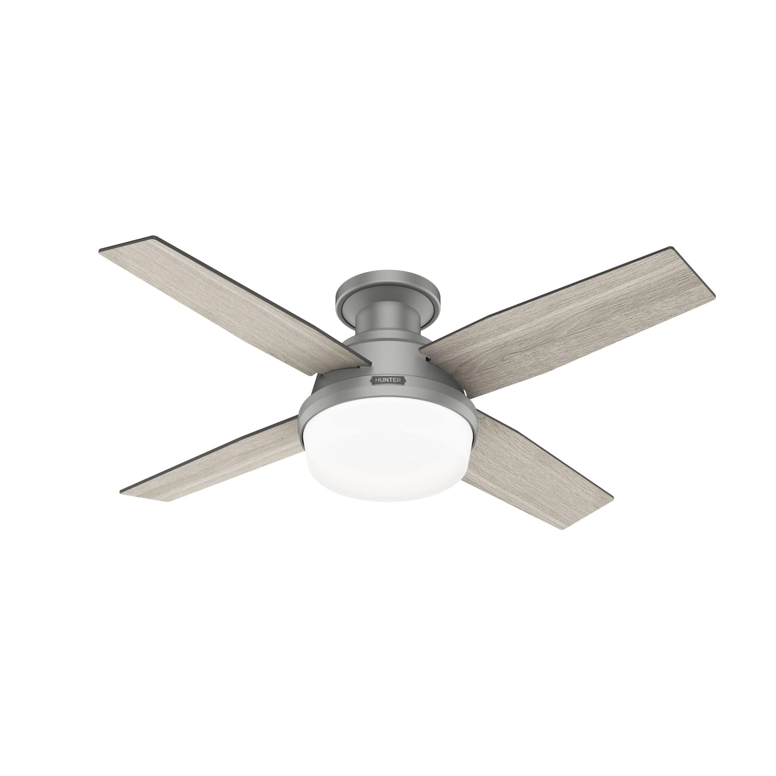 Hunter Dempsey 44" Ceiling Fan with LED Light in Brushed Nickel