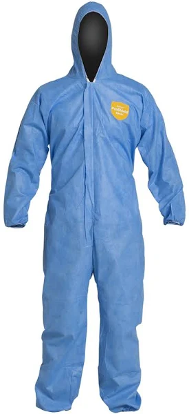 Hooded Disposable Coverall, M, 25 PK, Blue, SMS, Zipper