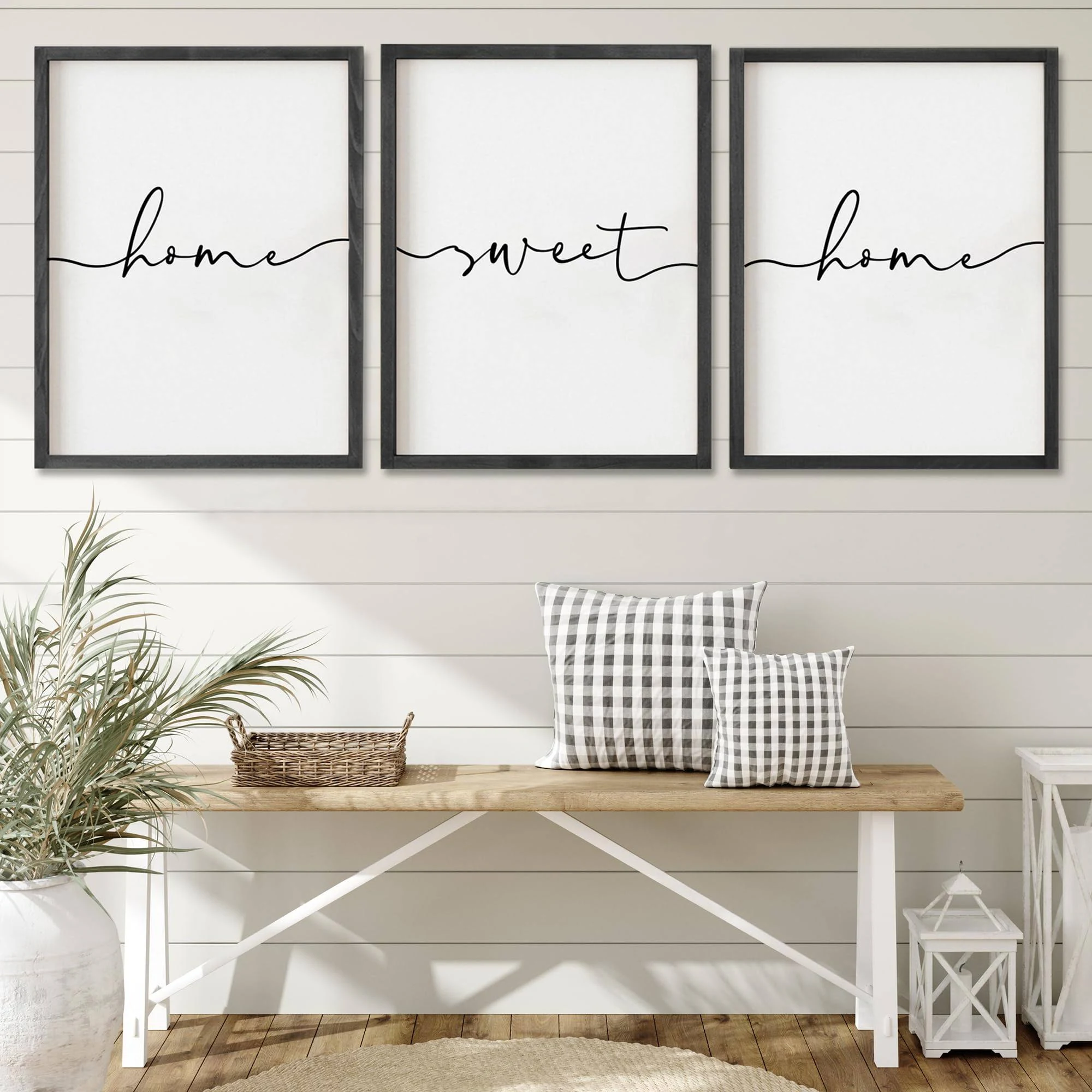  Set of 3 Framed Farmhouse Home Sweet Home Sign 11’’x14’’ Above 11&#039;&#039;x14&#034; Black