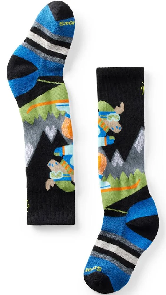 Smartwool Kids Wintersport Full Cushion Mountain Moose Pattern Over The Calf ...