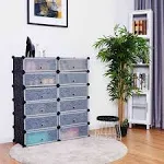 12 Cubic Portable Shoe Rack Shelf Cabinet Storage Closet Organizer In Black