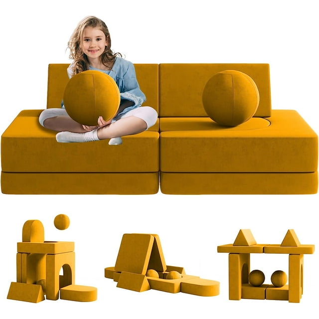 Kids Sofa Couch for Toddler and Baby Playroom/Bedro<wbr/>om Furniture with Bonus Pillo