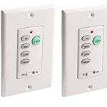 Wireless Ceiling Fan and Light Wall Control - 2 Pack