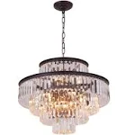 Modern Crystal Chandeliers Brown Round 24 inch Lights &amp; Hanging Classic, Pend...