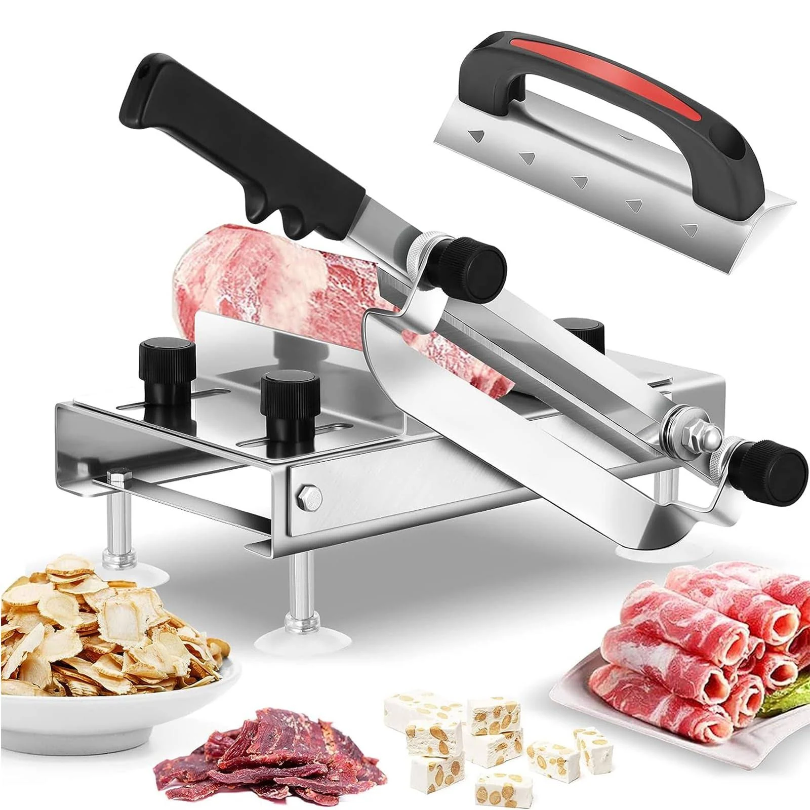 BAOSHISHAN Manual Frozen Meat Slicer, Stainless Steel Meat Cutter Beef Mutton ...