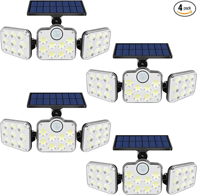 Solar Lights Outdoor, YBING 4 Pack Solar Powered Outdoor Lights Waterproof