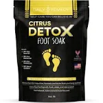 Citrus Detox Foot Soak with Epsom Salt - for Foot Callus, Immune Boost, Damaged Toenail, Athletes Foot, Pedicure and Soothes Tired Aching Feet - Made in USA