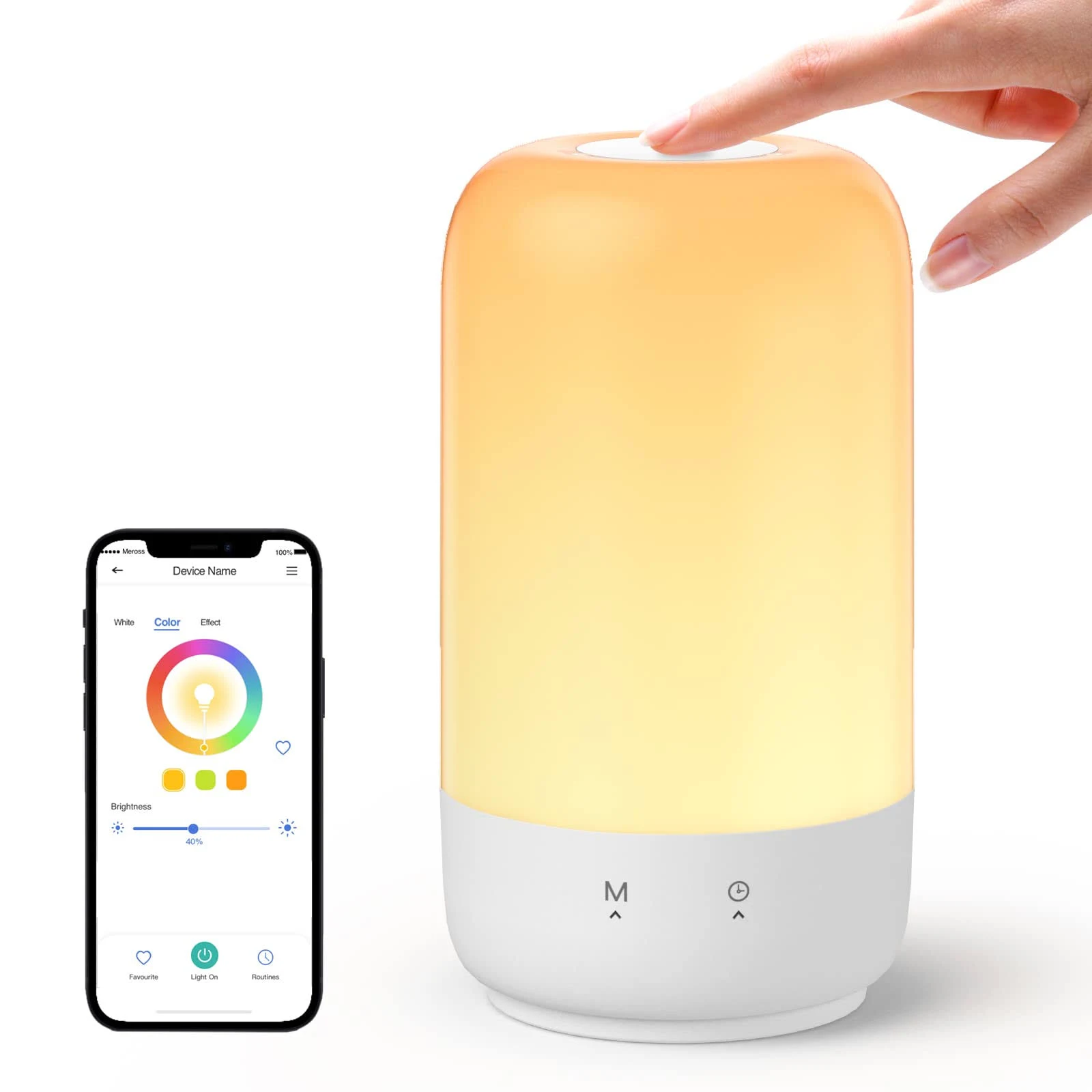 Smart Wifi Table Lamp, Bedside Lamp, Compatible with Apple Homekit, Siri, Amazon