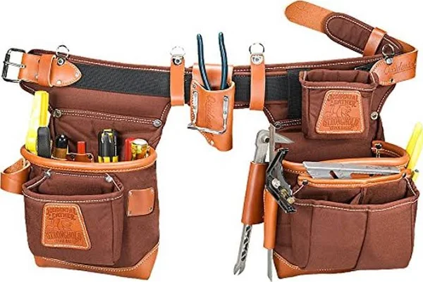 Occidental Leather 9855LH Adjust-to-Fit Fat Lip Tool Bag Set - Cafe - Left