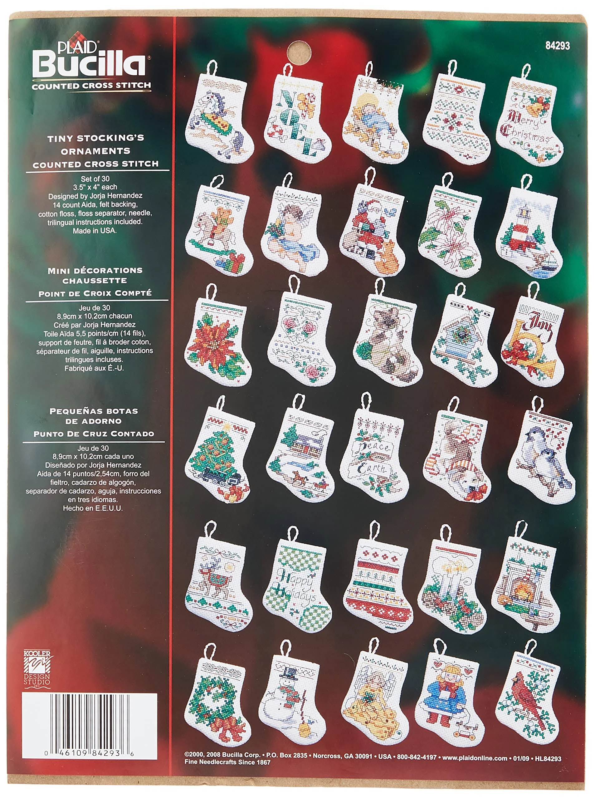 Bucilla - Tiny Stocking Ornaments, Counted Cross Stitch Kit