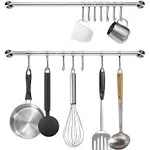 Audmore Kitchen Utensil Rack 2 Pack, 15.6 inch Pots and Pans Hanging Rack Wall ...