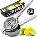 Zulay Kitchen Large Manual Stainless Steel Solid Metal Citrus Press Juicer and Lime Squeezer