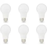 AmazonBasics A19 LED Light Bulbs 75W Equivalent Soft White Dimmable 10,000 Hour Lifetime 6-