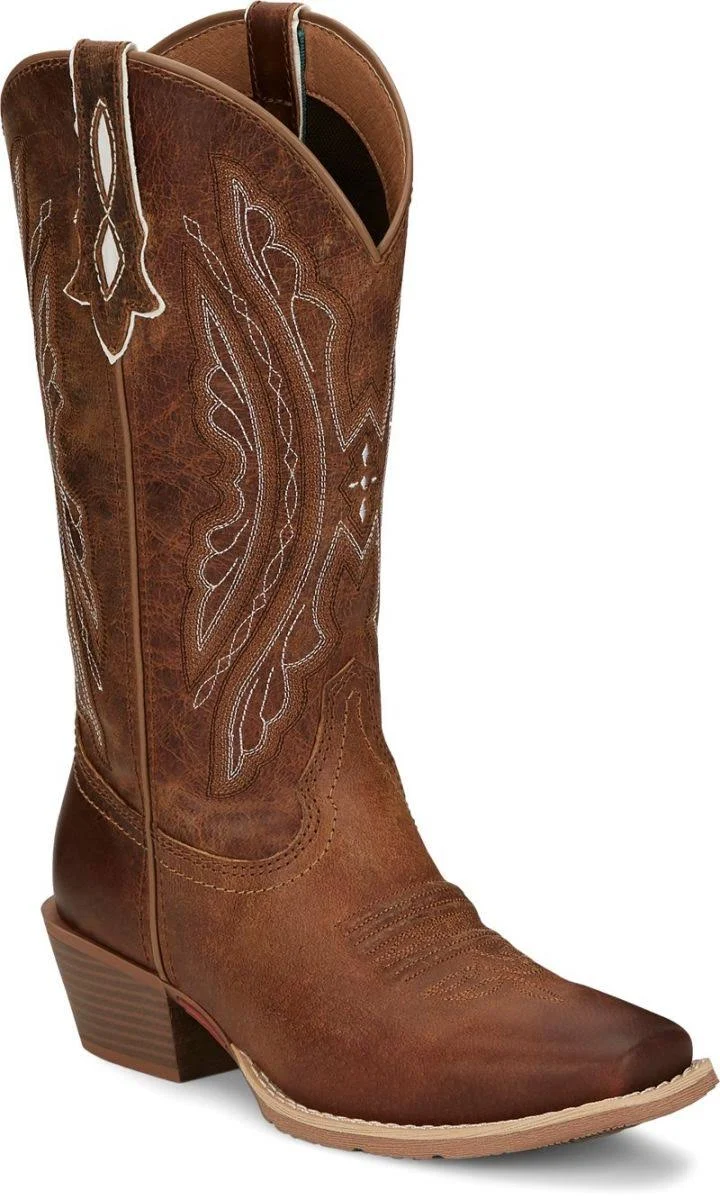 Justin Women's Rein Waxy Tan Leather Cowgirl Boots L2962