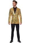 Suitmeister Sequins Gold Blazer, Men's, Size: Medium