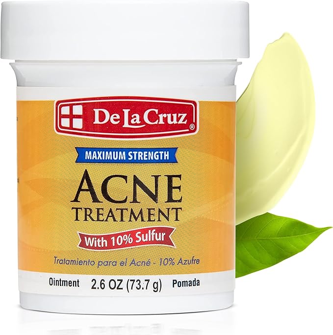 De La Cruz Sulfur Ointment, 10% Acne Medication, 2.6 oz