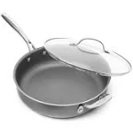 Granitestone 14" Nonstick Family Fry Pan with Helper Handle and Glass Lid