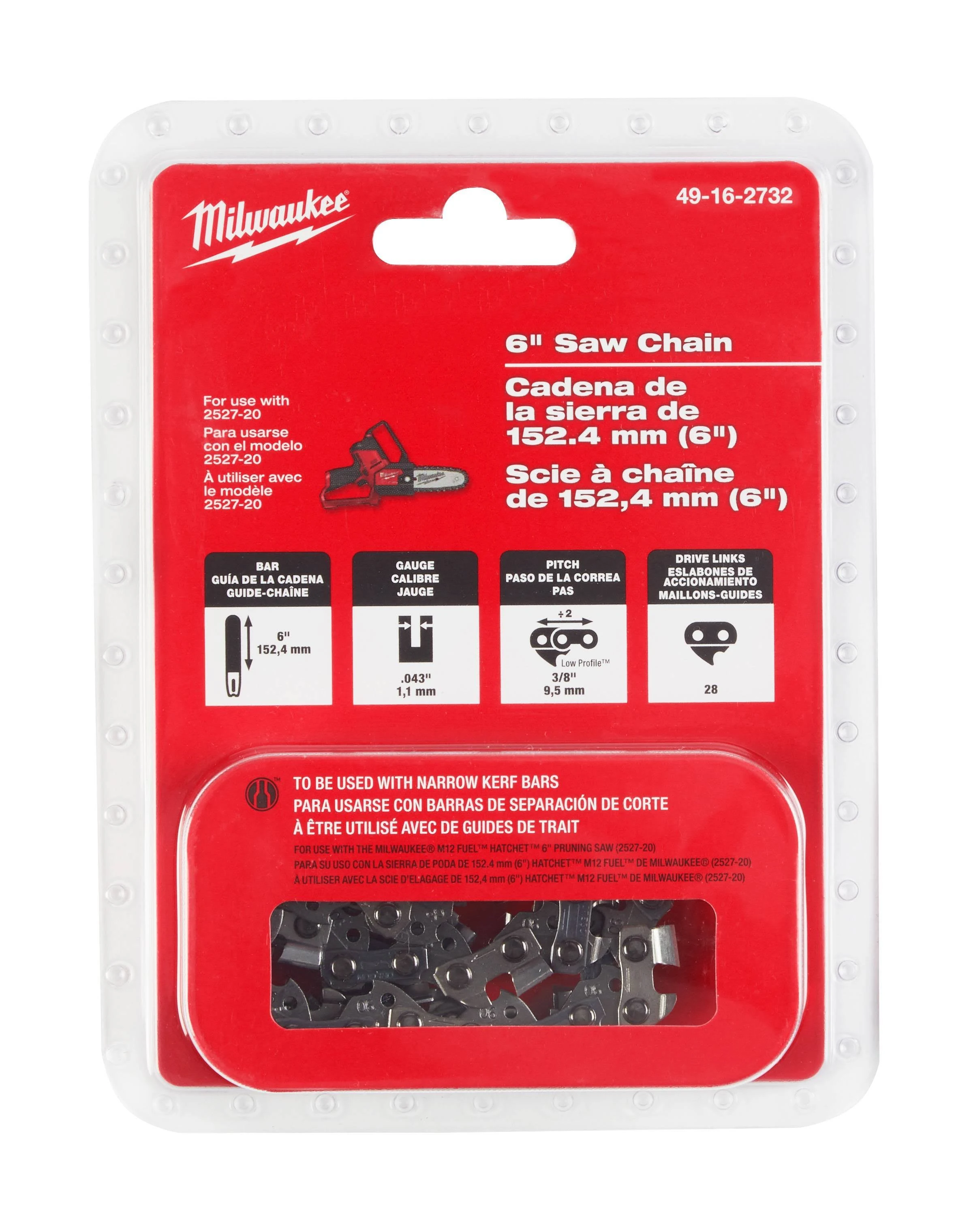 Milwaukee 49-16-2732 6" Saw Chain