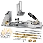 HOWOD Pocket Hole Jig Kit, Professional and Upgraded Metal Pocket Screw Jig with Removable Vacuum Adapter. (Metal)