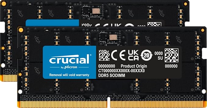 Crucial 96GB Laptop DDR5 5600 MHz SO-DIMM Memory Kit (2 x 48GB)