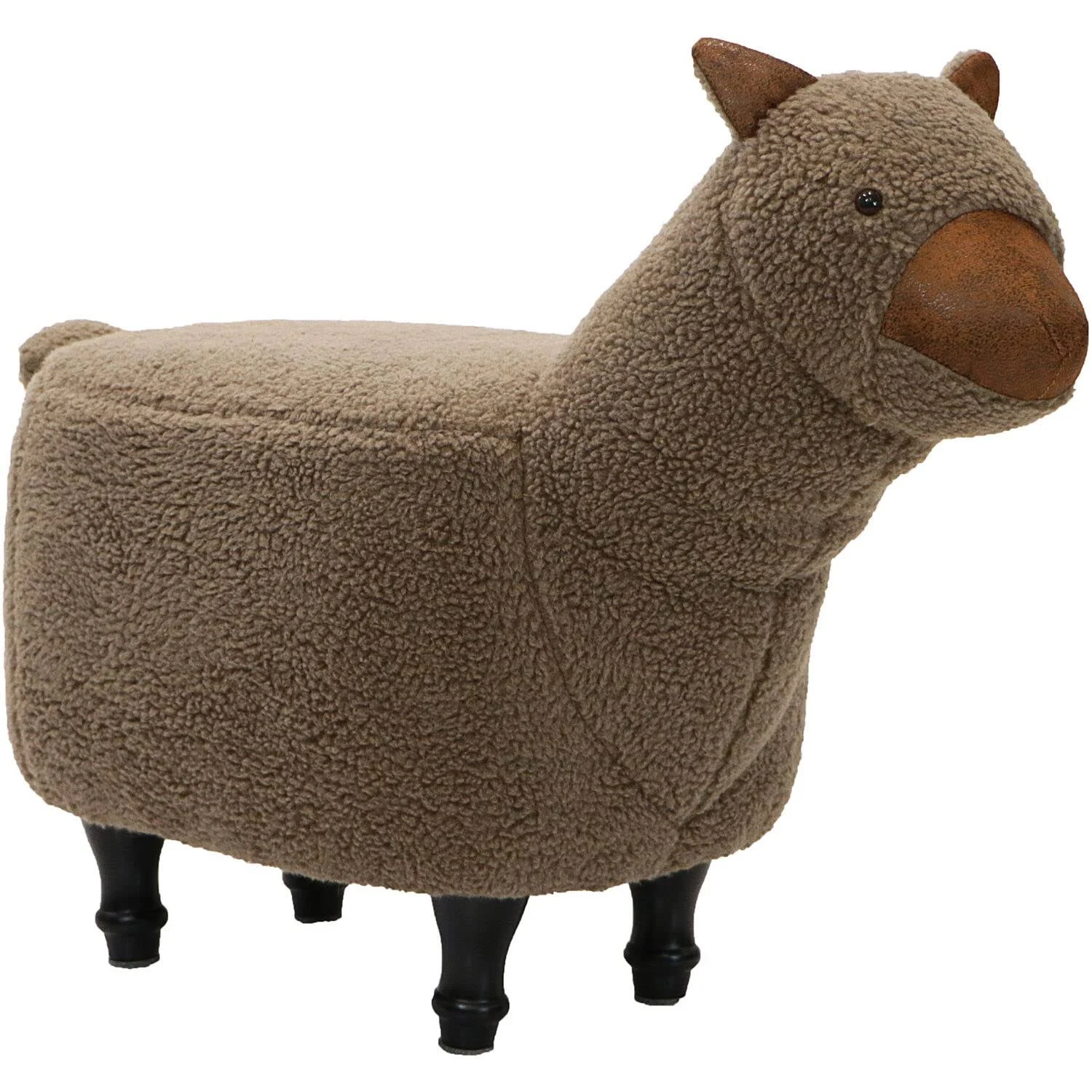 Critter Sitters Plush Brown 14" Seat Height Animal Ottoman Llama-Durable Spindle