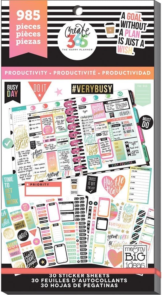 Happy Planner Sticker Value Pack - Productivity Classic