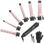 6-in-1 Interchangeabl<wbr/>e Ceramic Curler Set Instant Heat All Hair Types