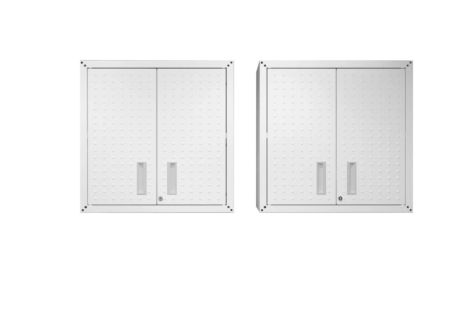 Manhattan Comfort Fortress Floating Garage Cabinet - Set of 2, White