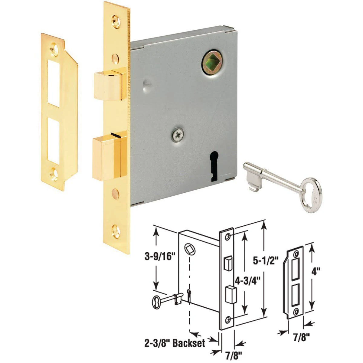 Defender Security E 2294 Lockset, Keyed, Skeleton Key, Steel, Polished