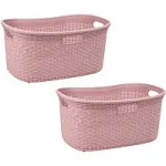 Mind Reader Set of 2 40L Ventilated Laundry Basket Pink