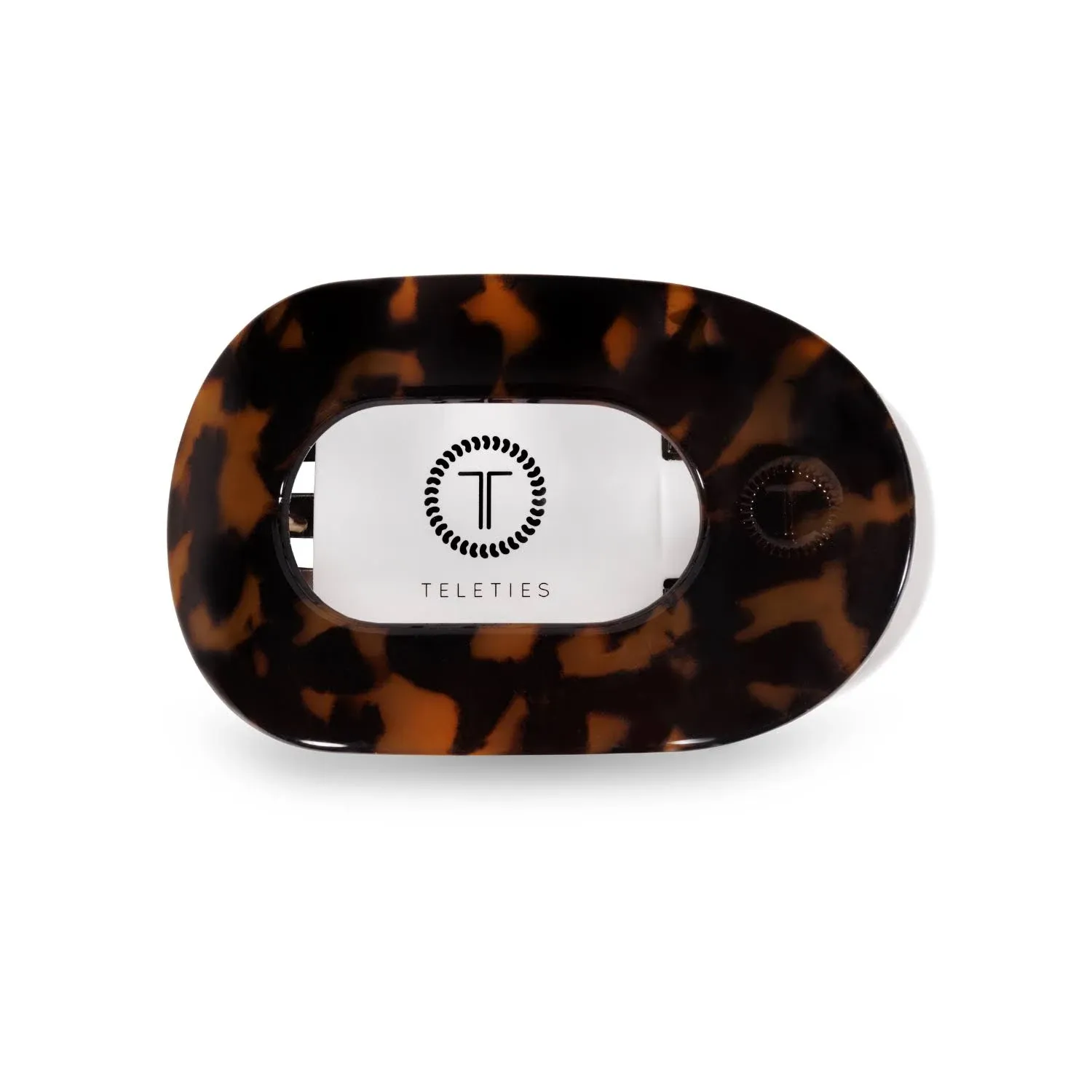 Teleties Large Flat Round Clip in Tortoise