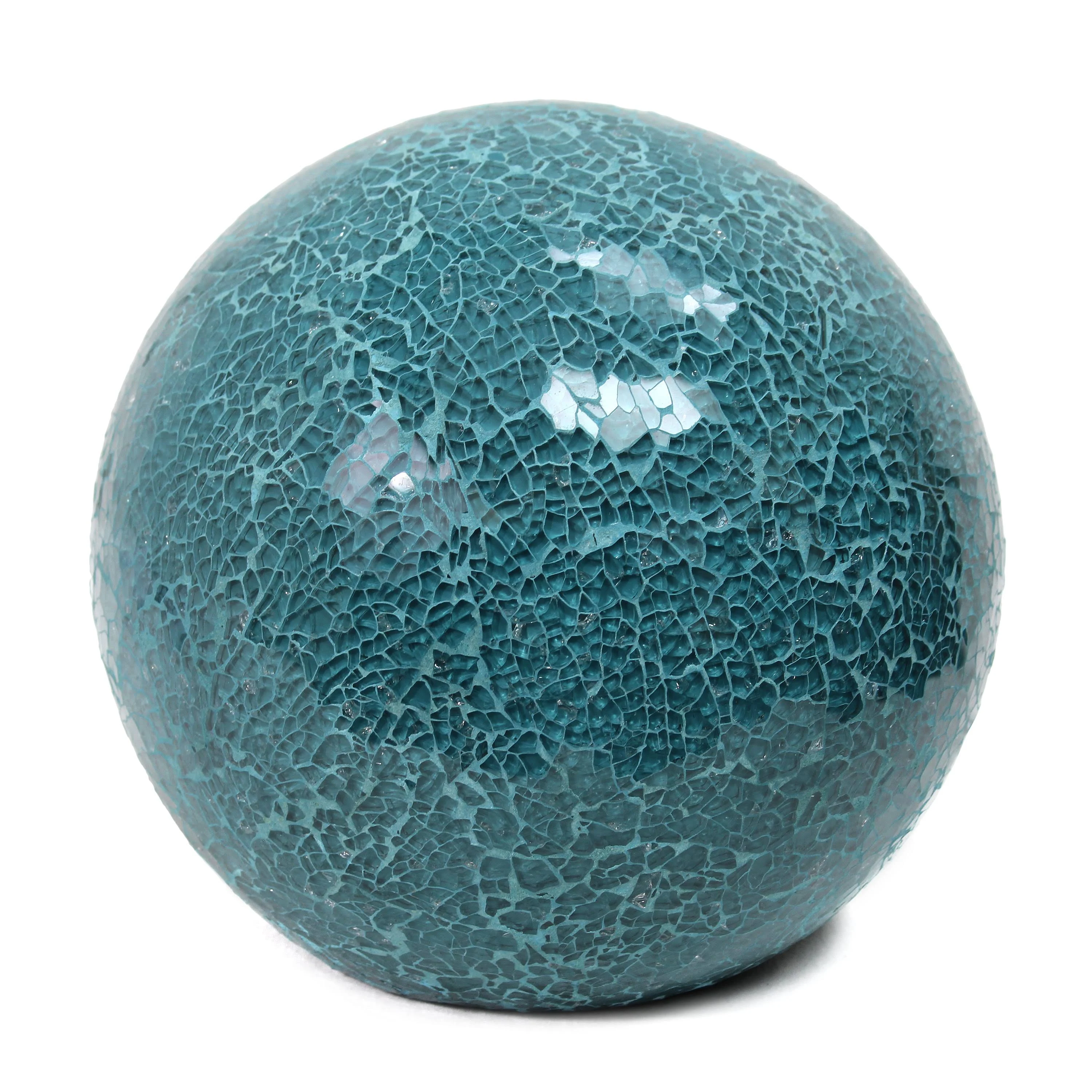 Laila Home 1-light Mosaic Stone Ball Table Lamp In Teal